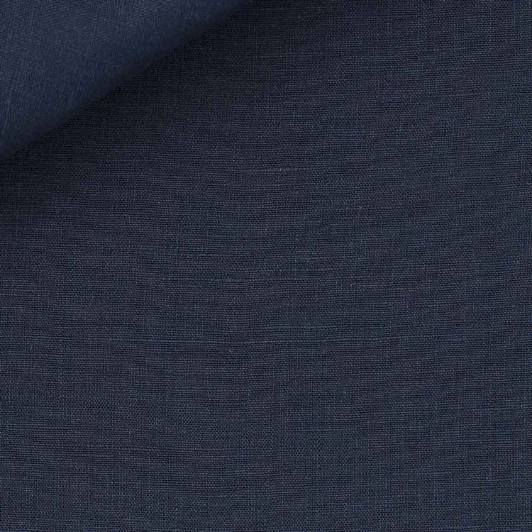 Navy Plain Weave 31s Single Ply Golden Linen Custom Dress Shirt by Hansen 1902