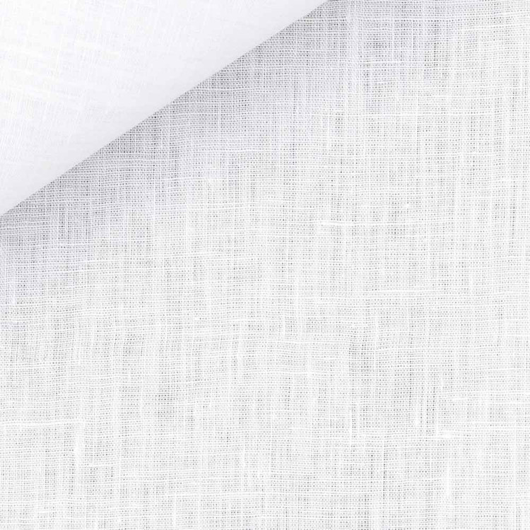White Solid Plain Weave 31s Single Ply Golden Linen Custom Dress Shirt by Hansen 1902