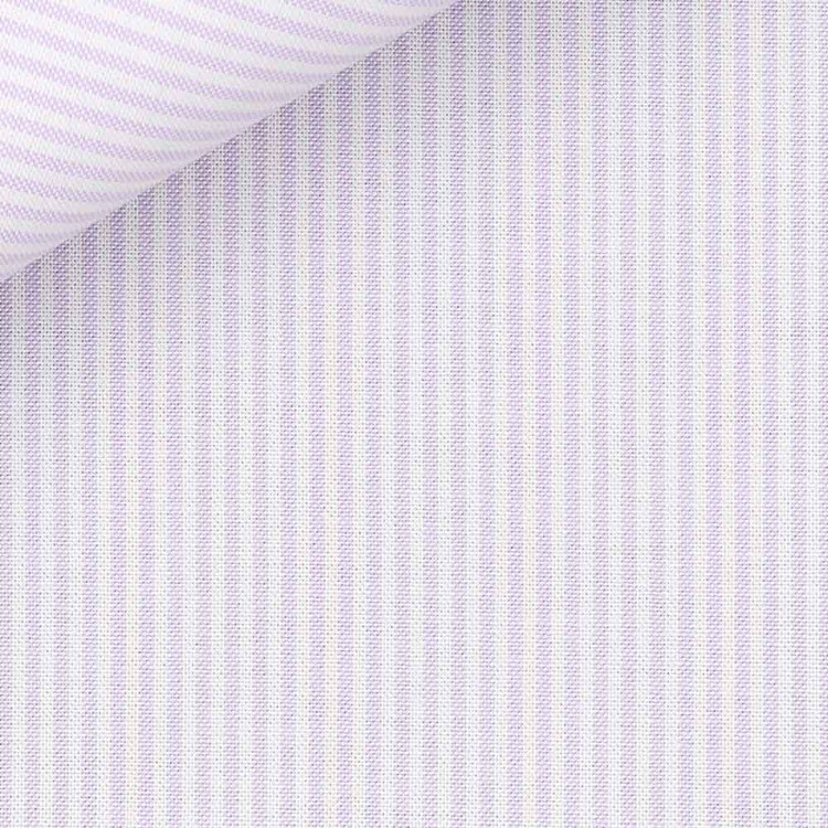 Lavender Stripe 40s Single Ply American Oxford Custom Dress Shirt by Hansen 1902