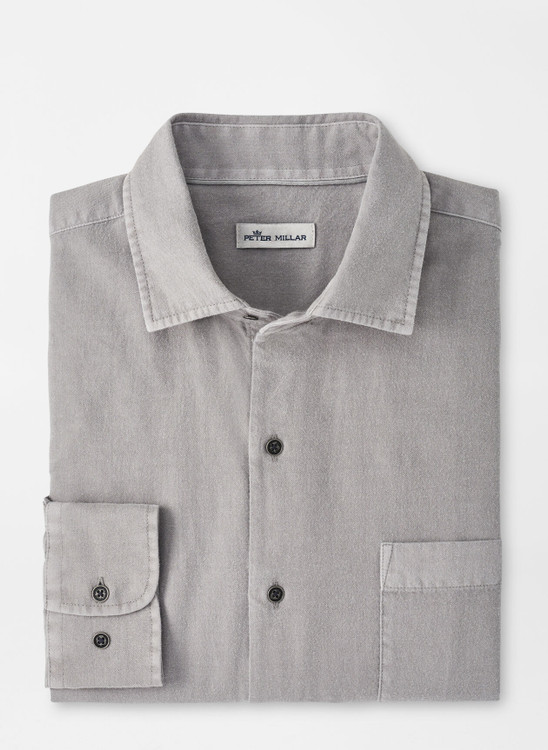 Mountainside Woven Sport Shirt in Gale Grey by Peter Millar