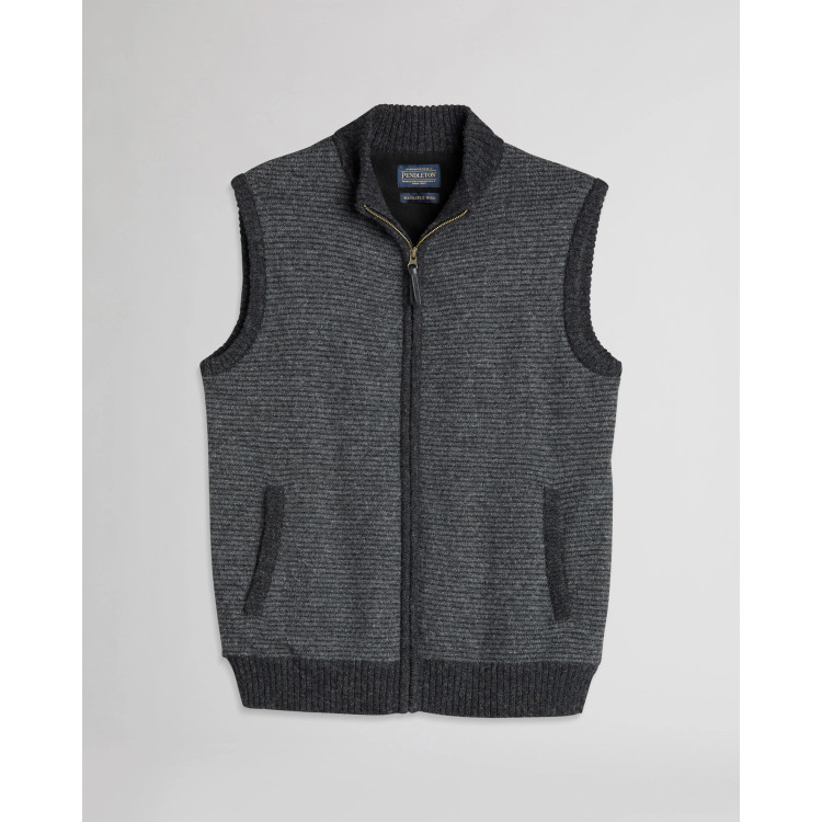 Shetland Sweater Vest in Charcoal and Black by Pendleton