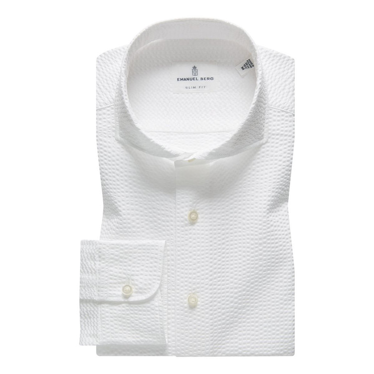 Summer Textured Crinkle Hybrid Classic Fit Dress Shirt with