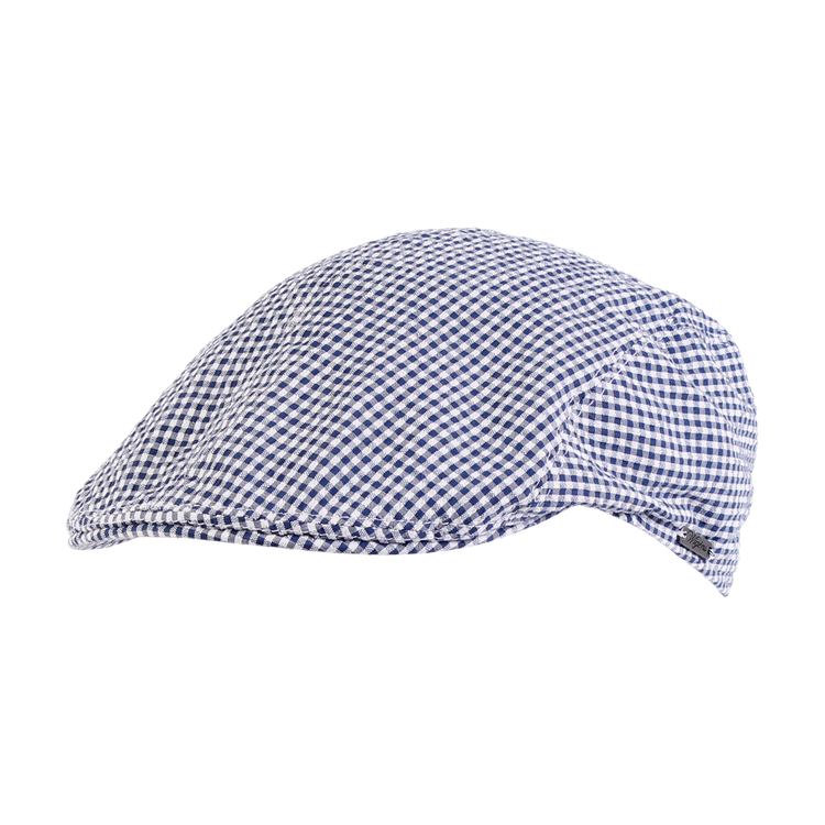 Classic Seersucker Ivy Modern Cap in Dark Navy by Wigens