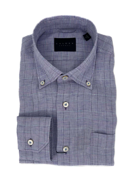 Luxe Linen Delave Sport Shirt in Lavender by Calder Carmel