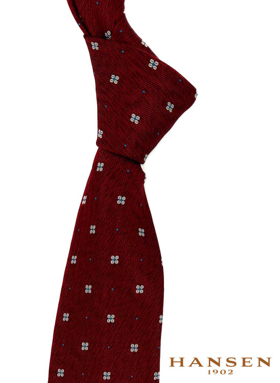 Luxury Red Neat Woven Silk Tie by Hansen 1902