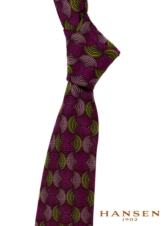 Luxury Pink Geometric Woven Silk Tie by Hansen 1902
