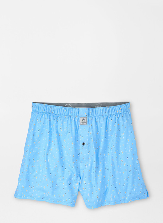 Sailing Away Performance Boxer Short in Seaport Blue by Peter Millar