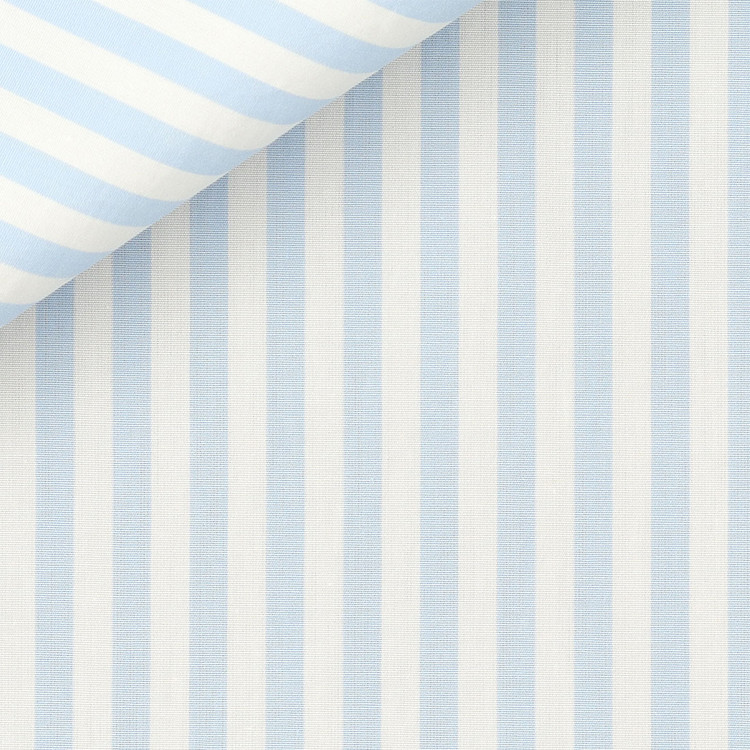 Light Blue Candy Stripe 120s 2-Ply Philip Custom Dress Shirt by Hansen 1902