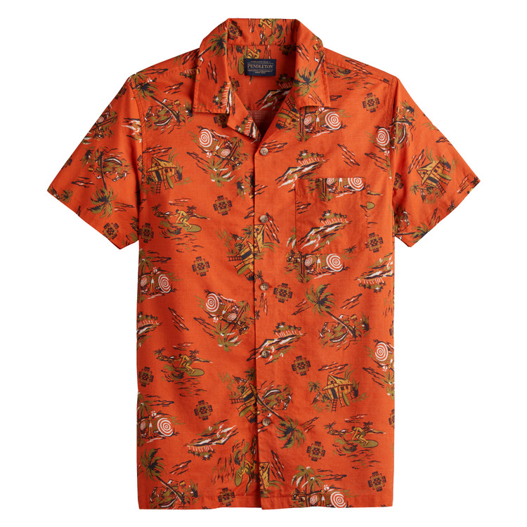 Aloha Shirt in Chili Palms by Pendleton