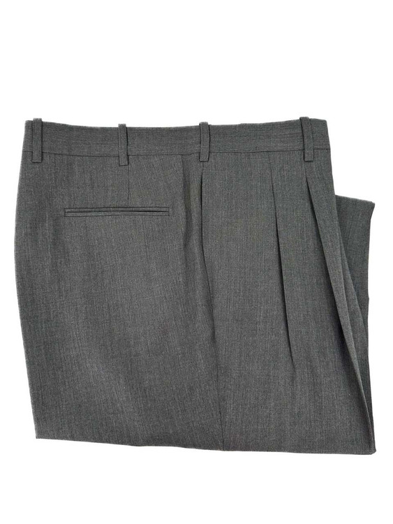 Lanyard Double Reverse Pleat 120's Worsted Wool Gabardine Trouser in Grey by Corbin