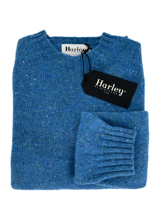 Crewneck Sweater in Coll by Harley of Scotland - Hansen's Clothing