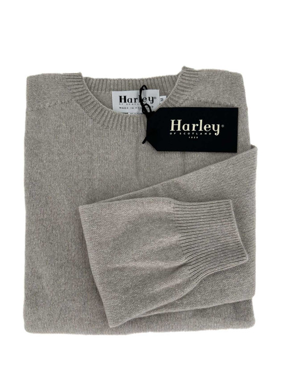 Crew Neck Sweater in Pomice by Harley of Scotland