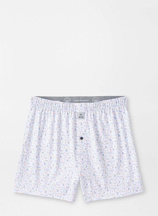 5 O'Clock In Fiji Performance Boxer Short in White by Peter Millar
