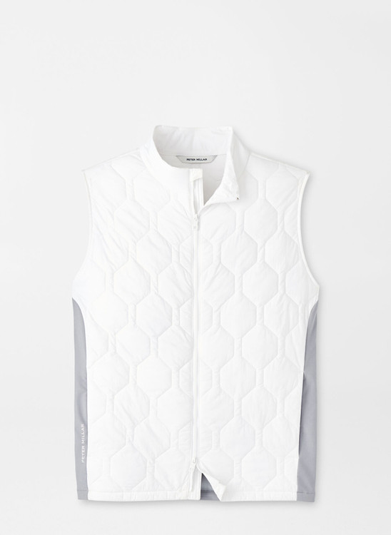 Blitz Vest in White and Gale Grey by Peter Millar