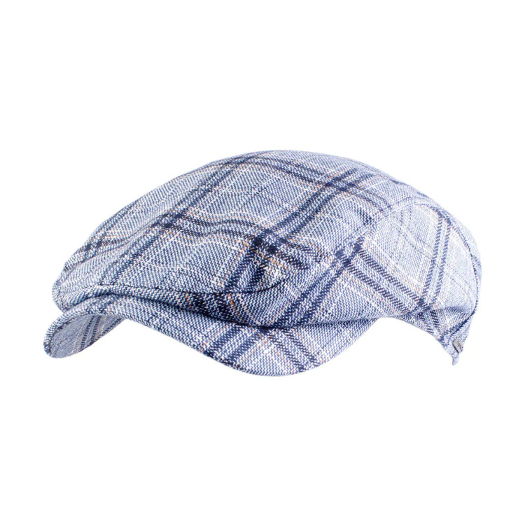 Soft Check Ivy Contemporary  Cap in Blue by Wigens