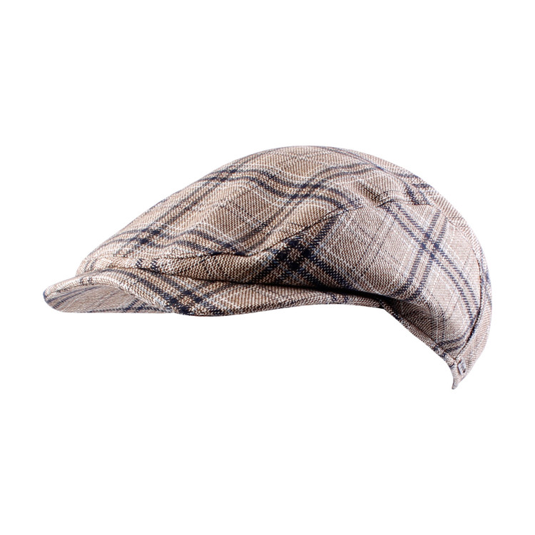 Soft Check Ivy Contemporary  Cap in Beige by Wigens