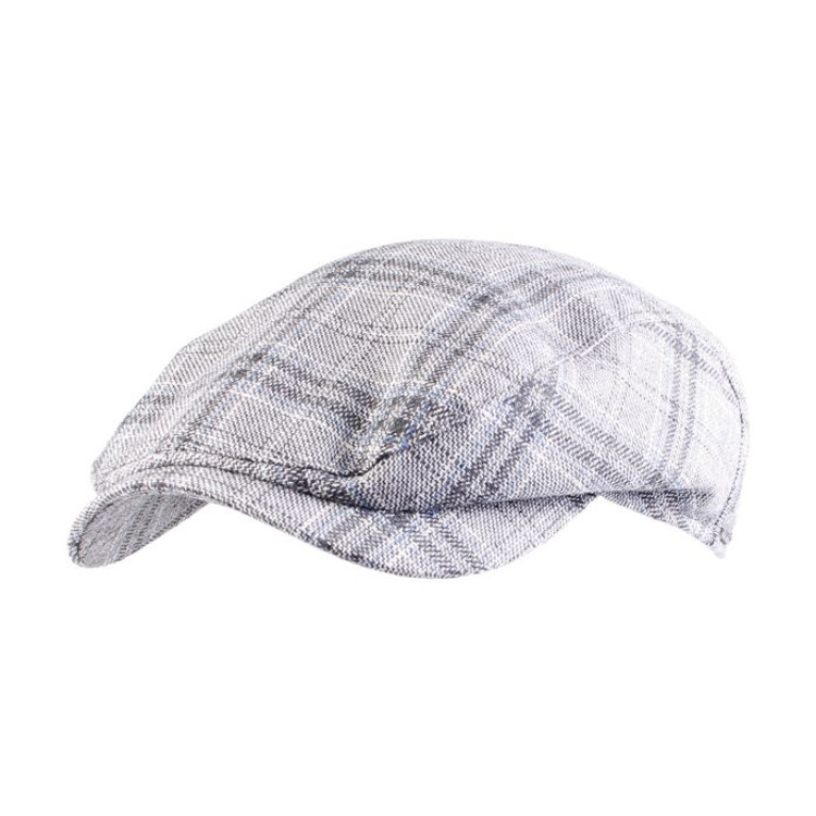 Soft Check Ivy Contemporary  Cap in Grey by Wigens