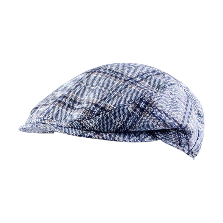 Soft Check Ivy Slim Cap in Blue by Wigens