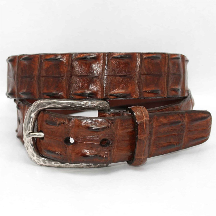 Genuine Hornback Crocodile Belt in Cognac by Torino Leather Co.