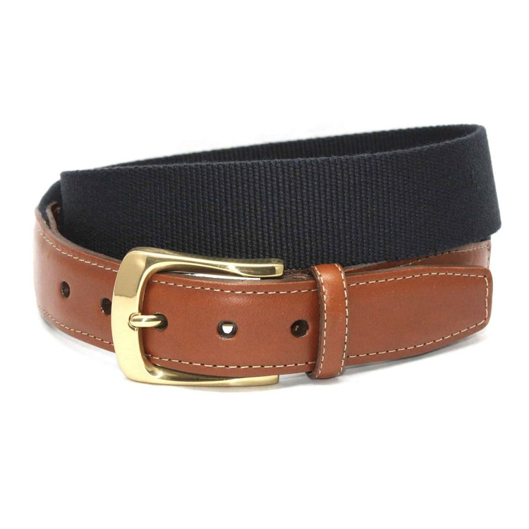 European Ribbed Surcingle Belt in Navy by Torino Leather Co.