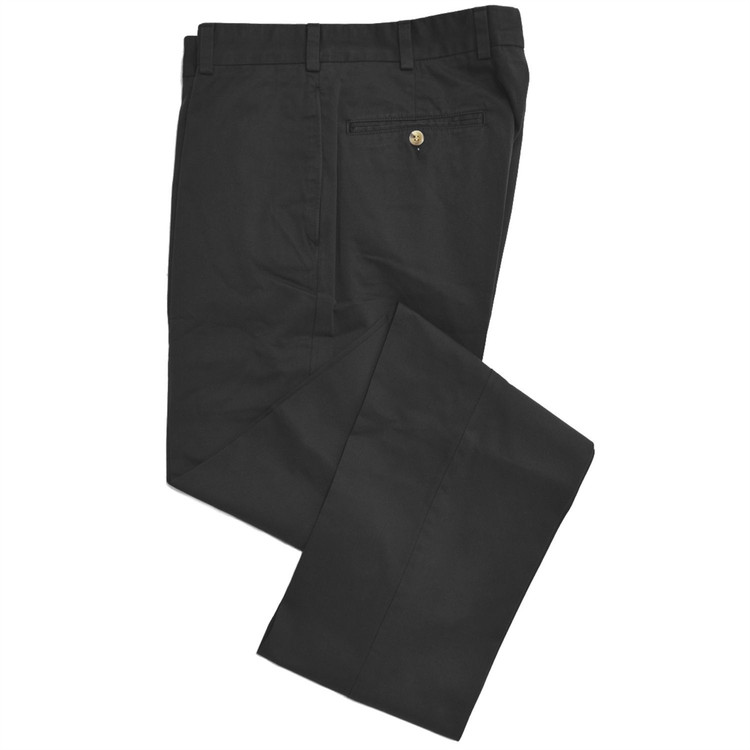 Chamois Cloth Pant - Model F2 Standard Fit Plain Front in Black by Hansen's Khakis