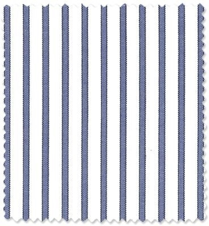 Blue Stripe Cotton Broadcloth 'Royal 120's' Custom Dress Shirt by Skip Gambert