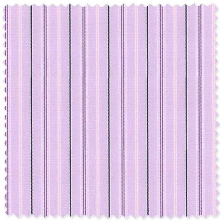 Lilac Multi Stripe 'Alumo 120's' Cotton Broadcloth Custom Dress Shirt by Skip Gambert