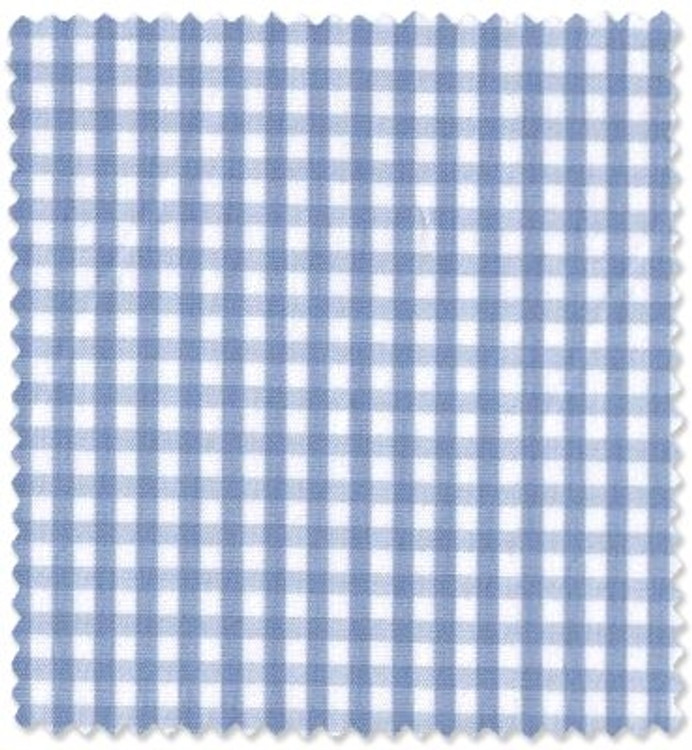 Blue Gingham 'Royal 140's' Cotton Broadcloth Custom Dress Shirt by Skip Gambert