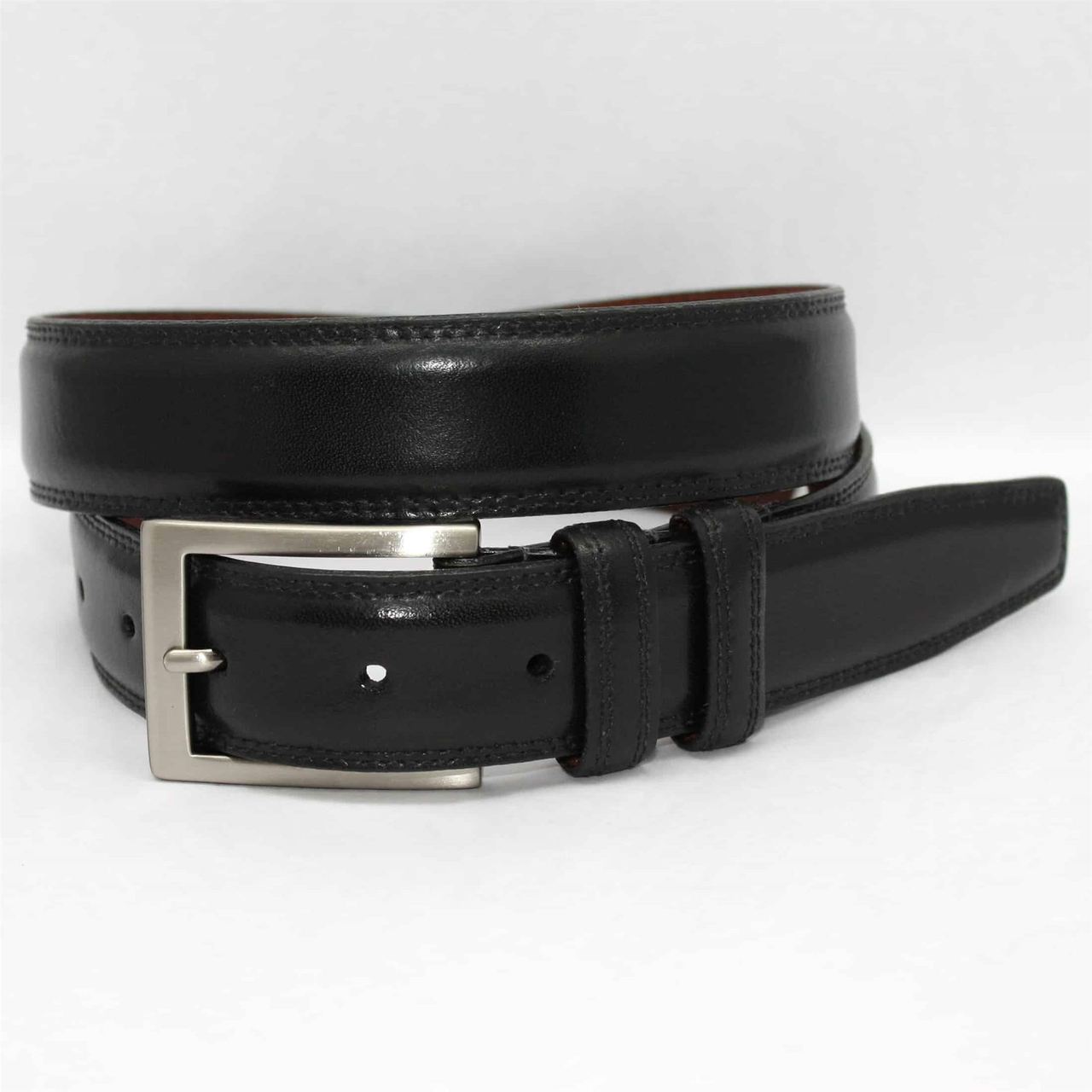 Italian Aniline Leather Belt in Black by Torino Leather Co