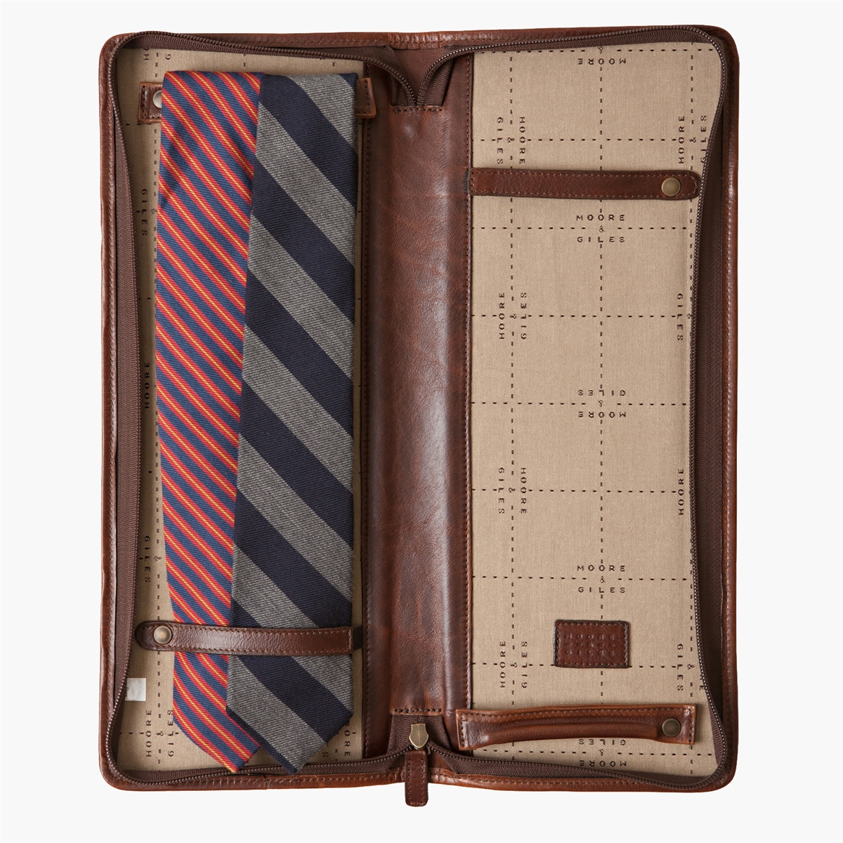 leather tie travel case