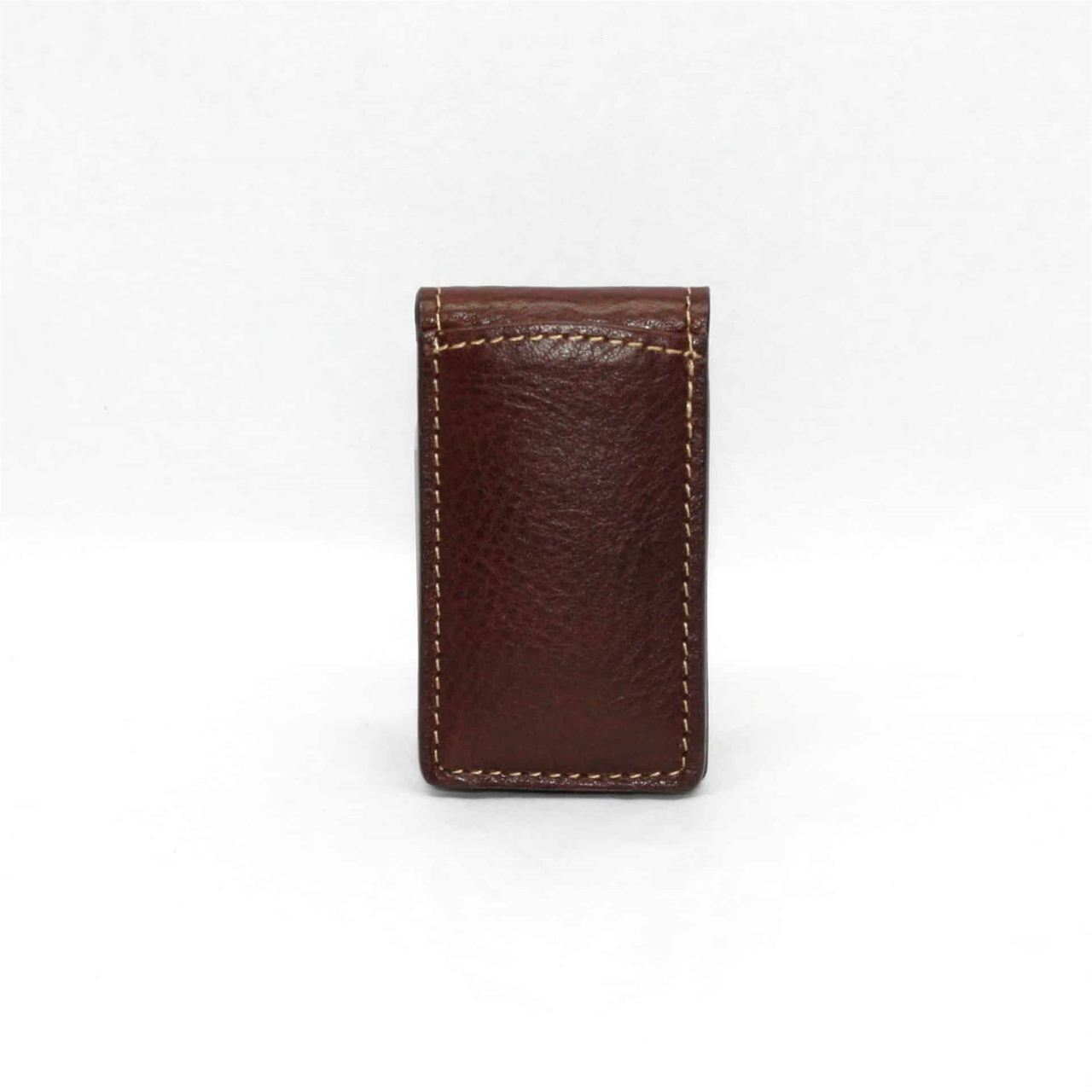 Leather wallet with money clip from Italian genuine brown leather!