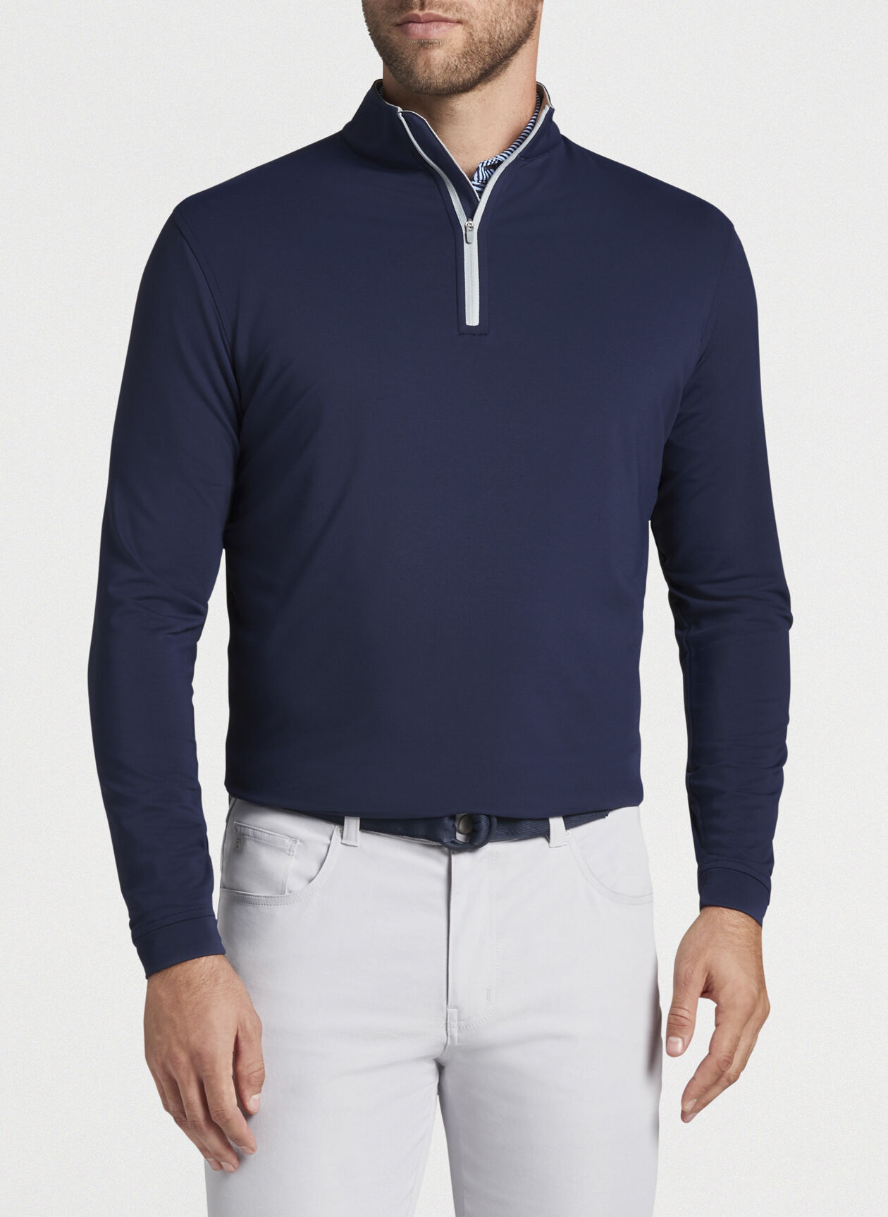 Houston Astros Peter Millar Perth Solid Stretch Quarter-Zip Top - Navy