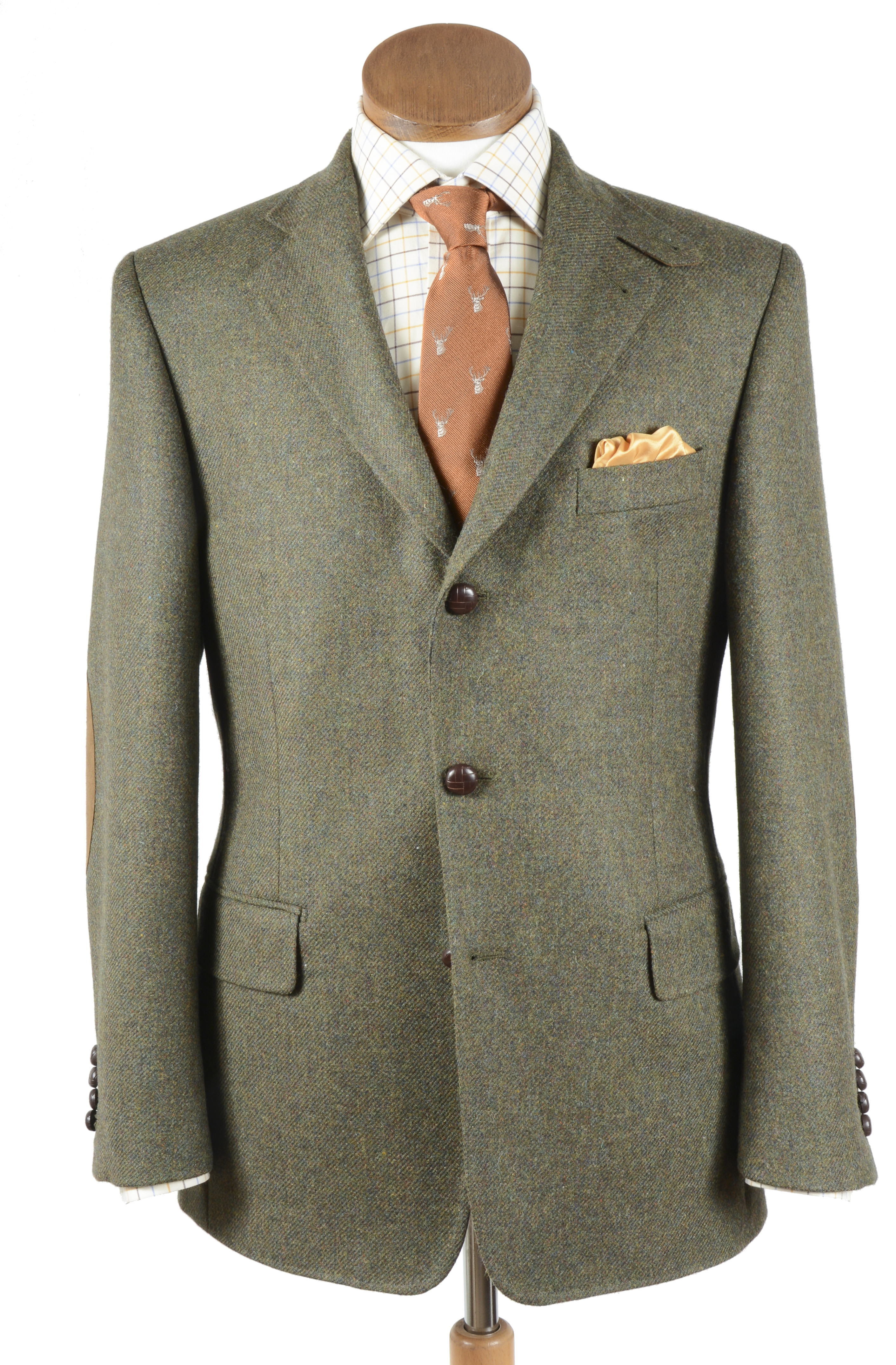 Hansen's Exclusive Plain Weave Moss Tweed Sport Jacket by Bookster