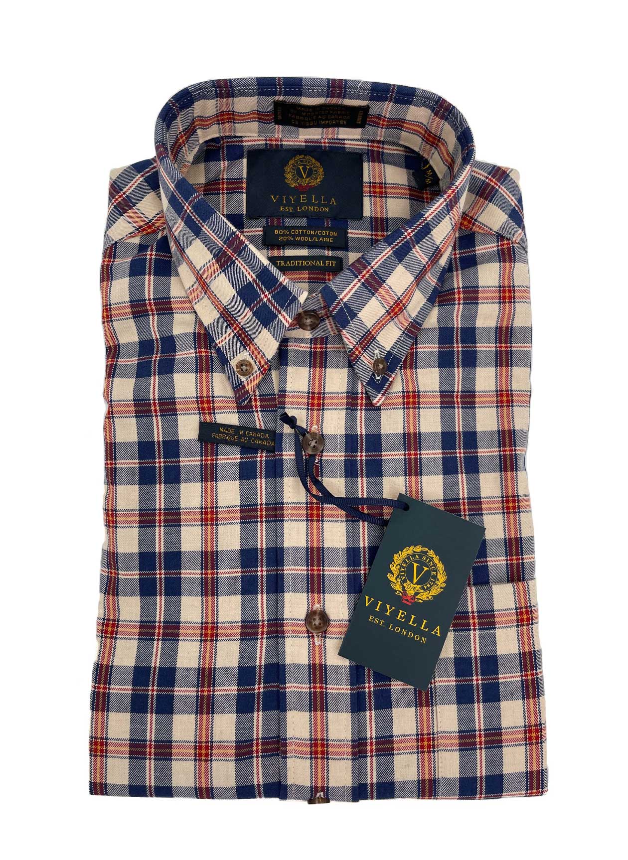 Bamboo Plaid Button-Down Sport Shirt in Classic Fit by Viyella