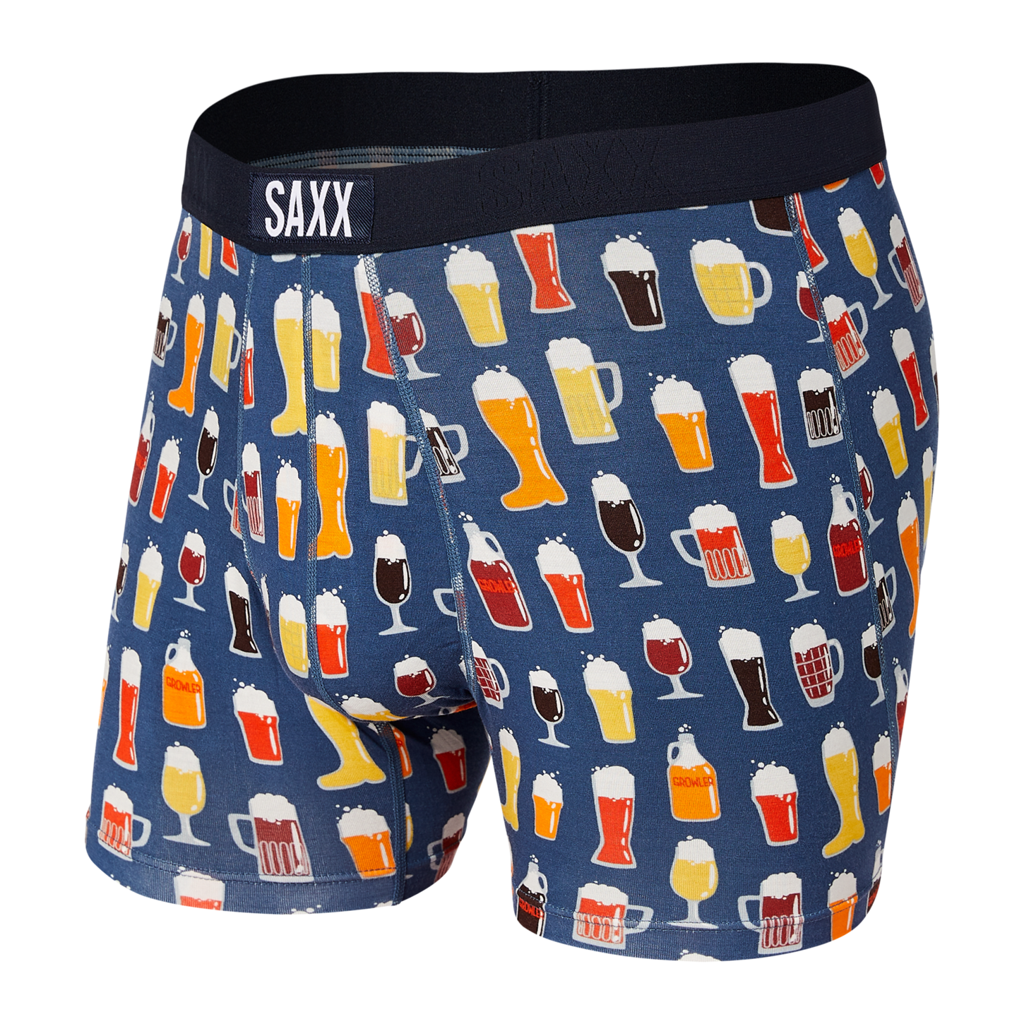 Vibe Super Soft Jersey Boxer Brief in Dark Denim Pitcher Perfect by SAXX  Underwear Co. - Hansen's Clothing