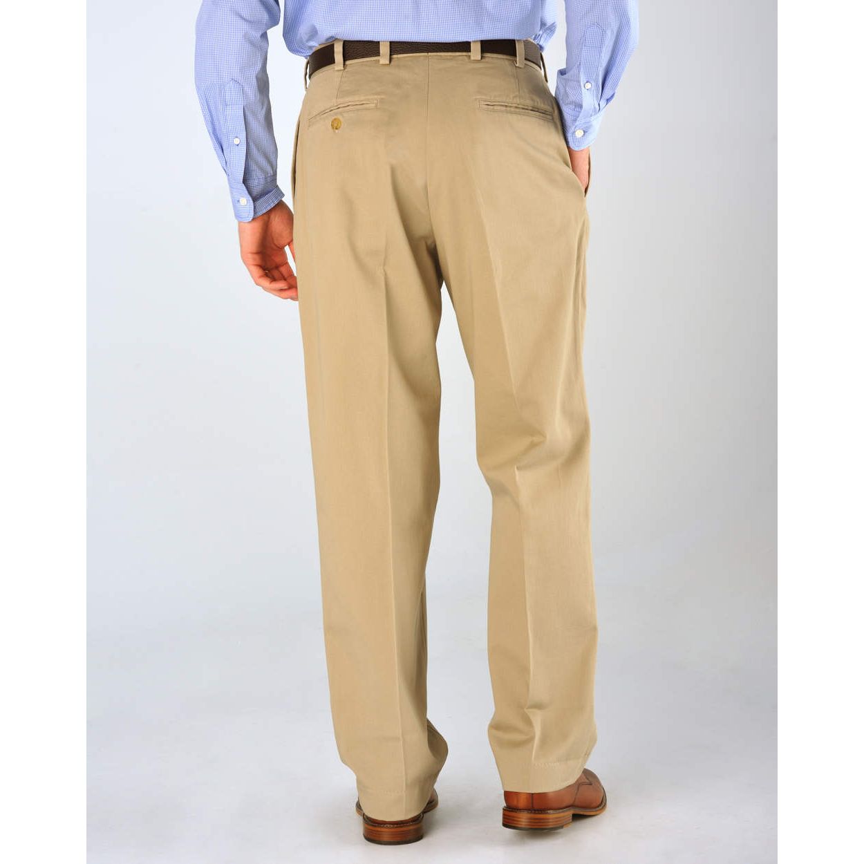 Vintage Twill Pant - Model M1P Relaxed Fit Forward Pleat in Size 32x29 with  Plain Bottom in British Khaki by Bills Khakis