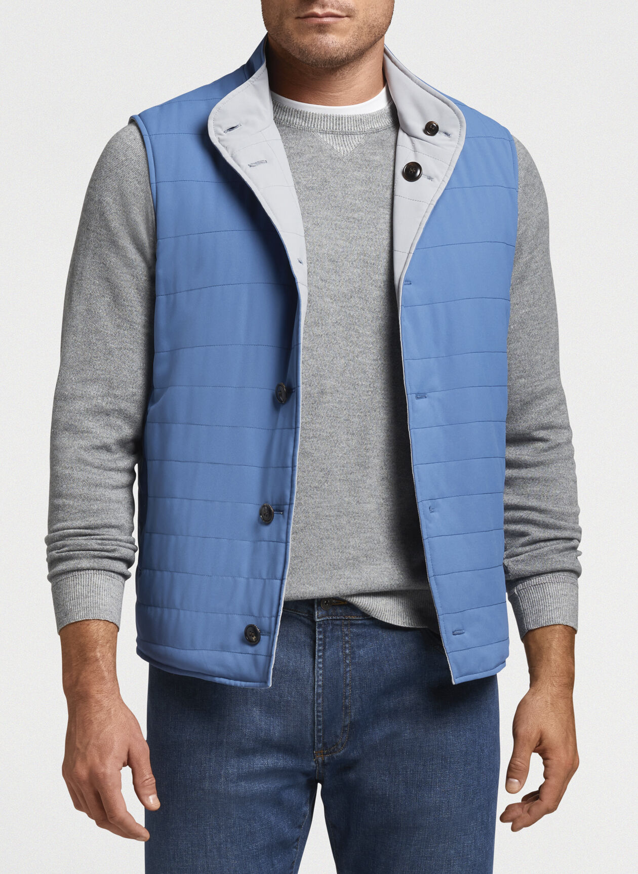 Spring Soft Reversible Vest in Ocean Blue by Peter Millar 