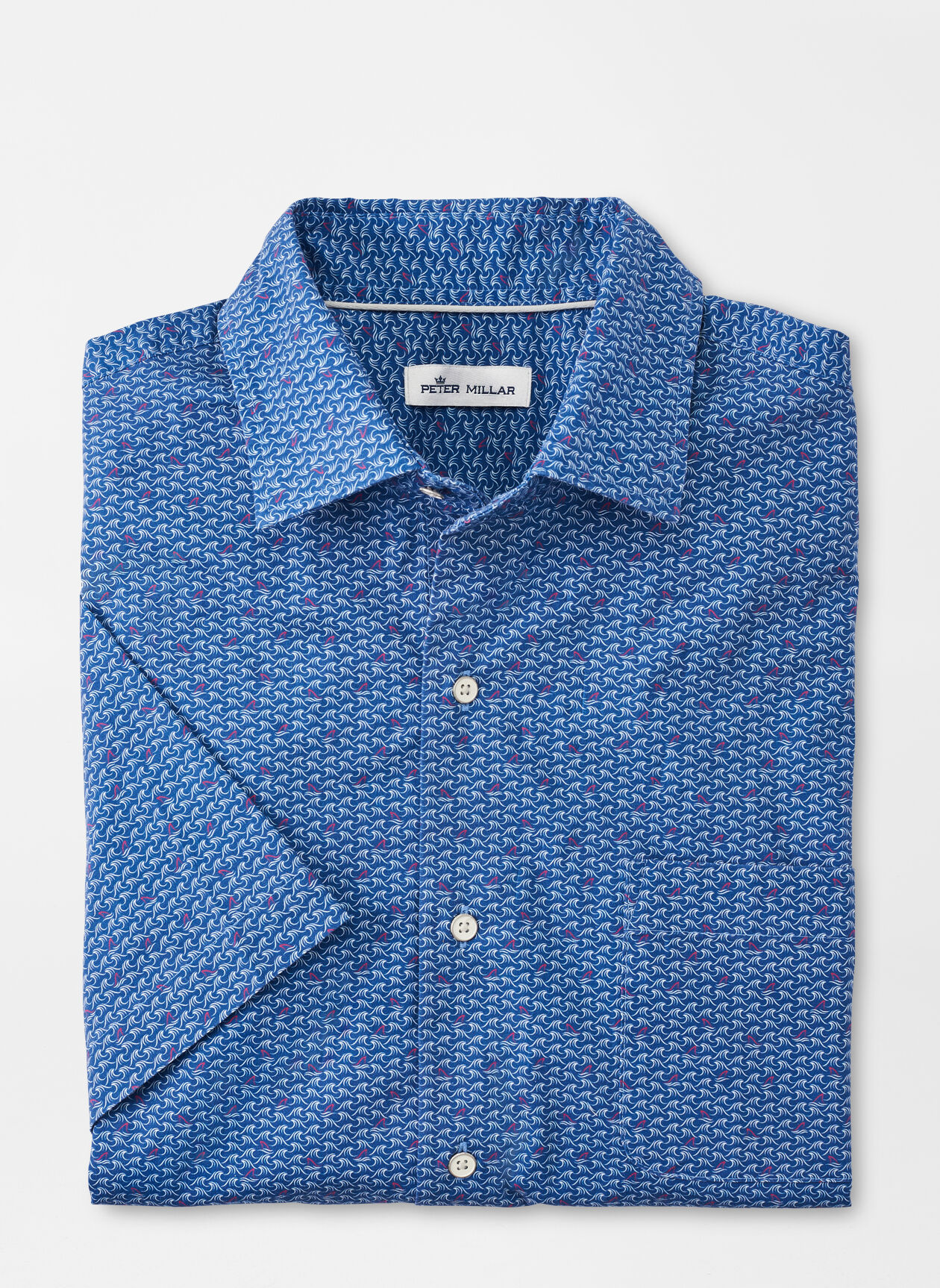 los van te binden voorzetsel Waves And Fins Cotton-Stretch Sport Shirt in Ocean Blue by Peter Millar -  Hansen's Clothing