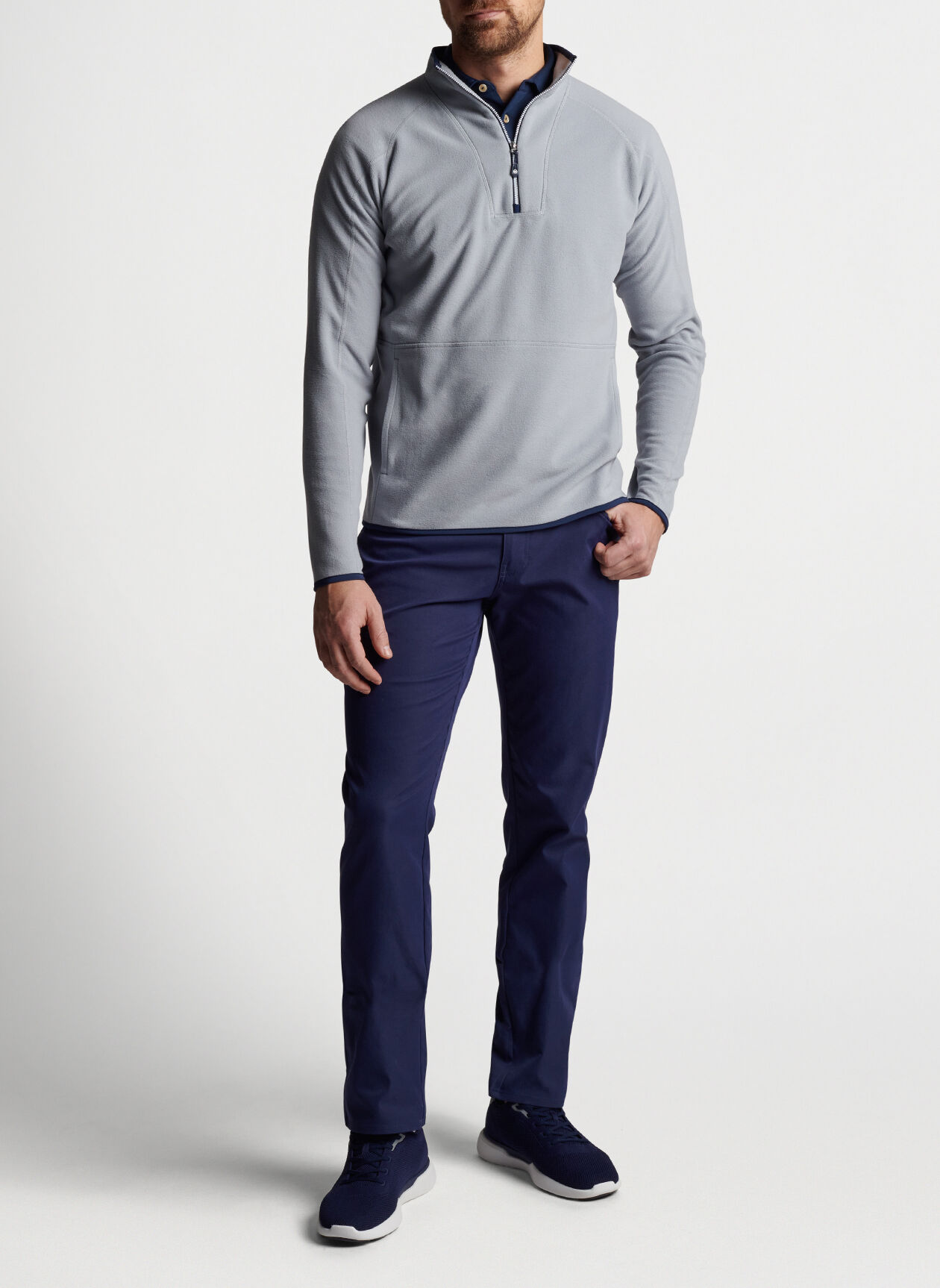 Thermal Flow Microfleece Half-Zip in Gale Grey by Peter Millar