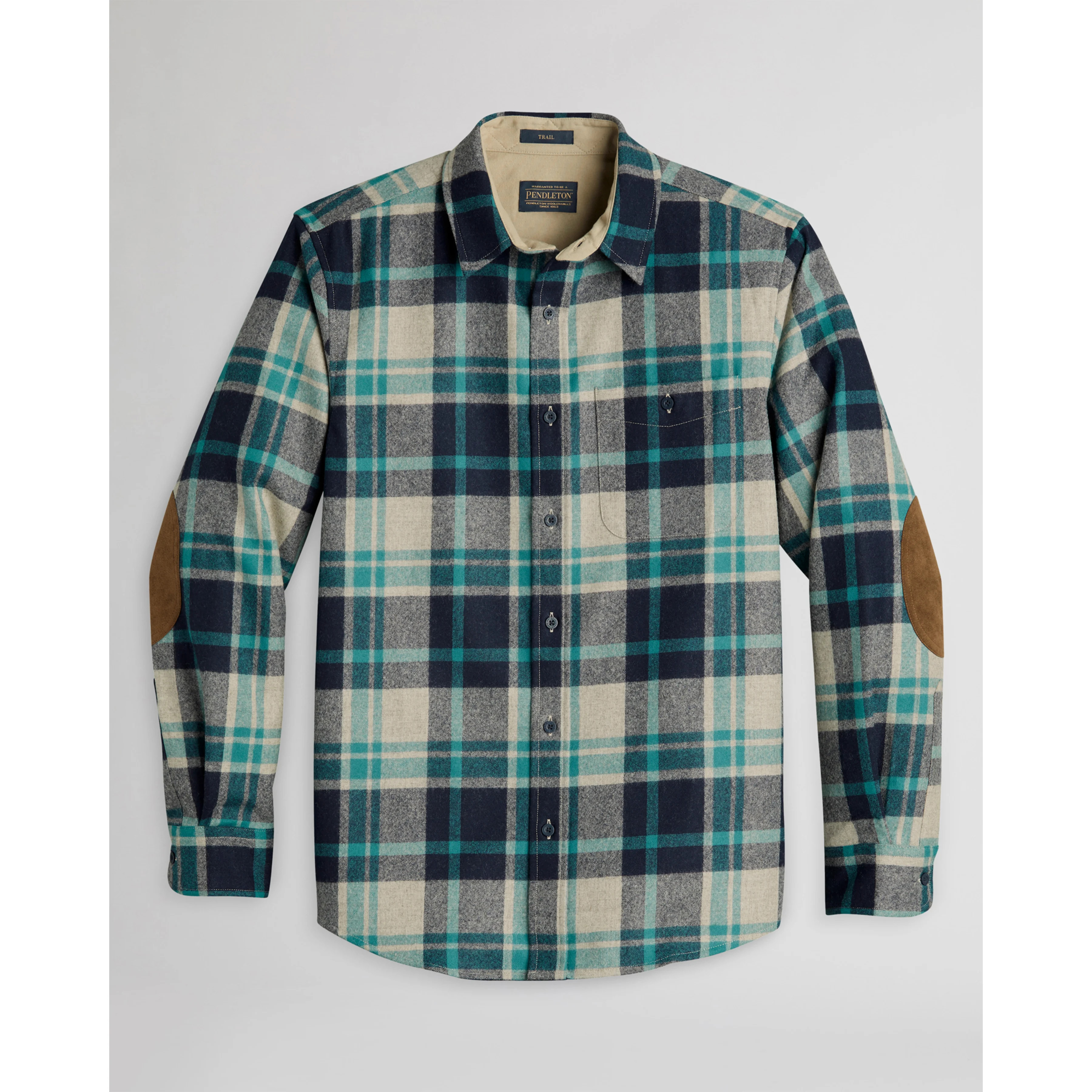 Plaid Trail Shirt in Tan, Teal and Navy by Pendleton - Hansen's