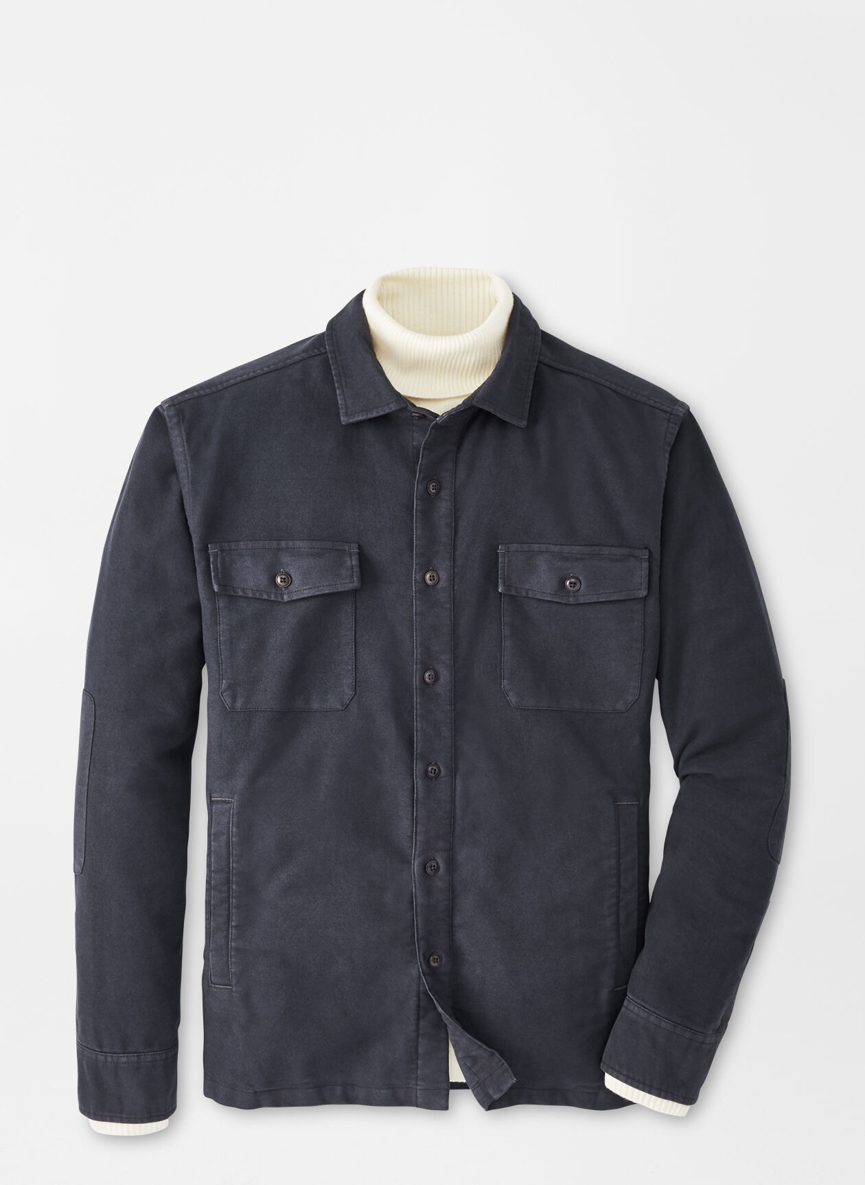 Après-Ski Garment Dyed Moleskin Shirt Jacket in Washed Black by Peter Millar