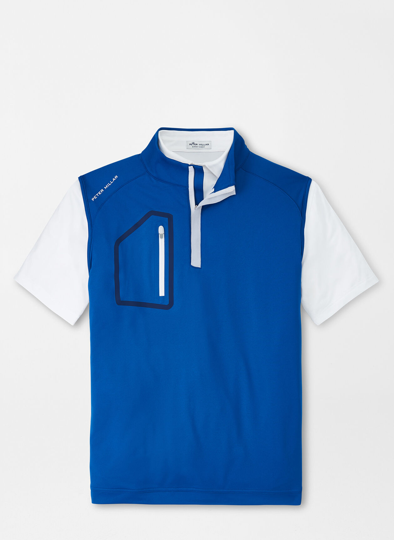 Forge Performance Quarter-Zip Vest in Starboard Blue by Peter 