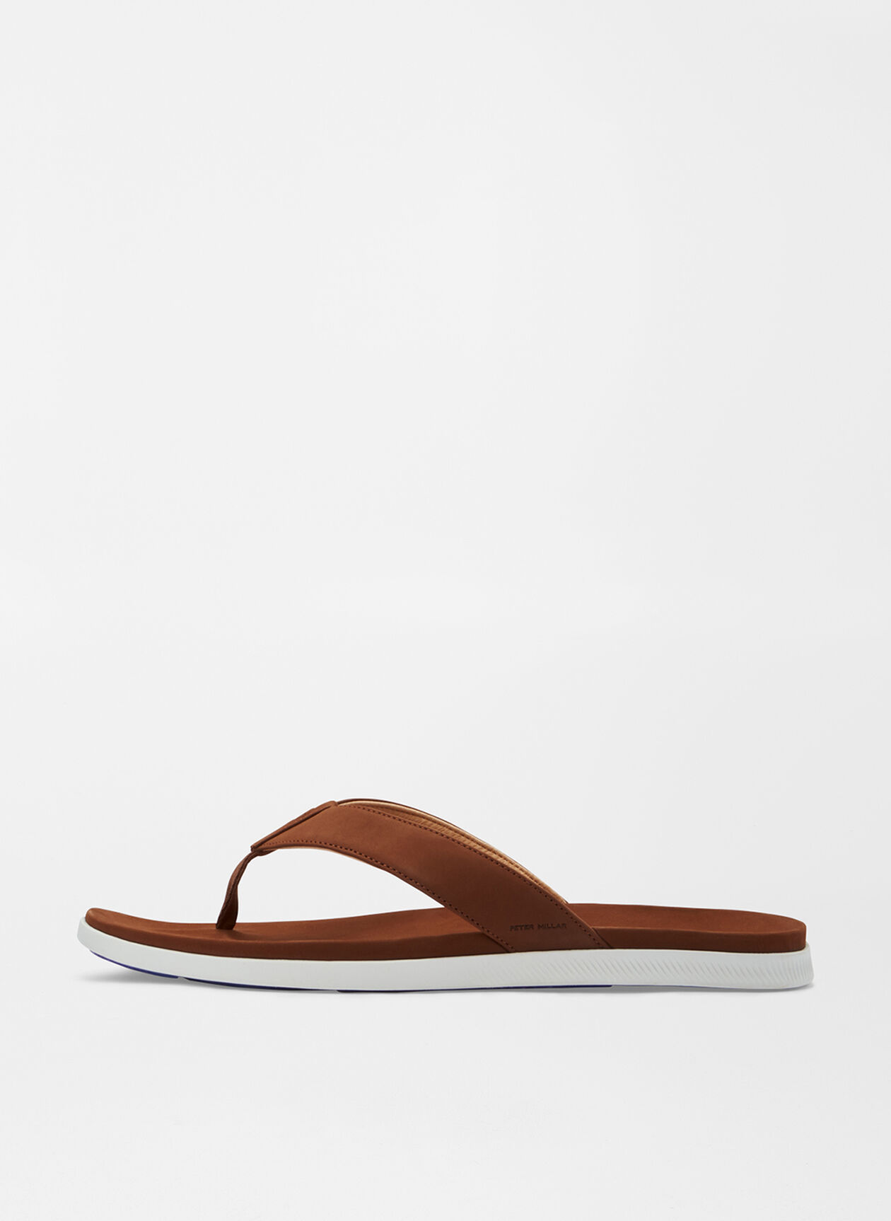 Hyperlight Slide Nubuck Flip Flop in Whiskey by Peter Millar