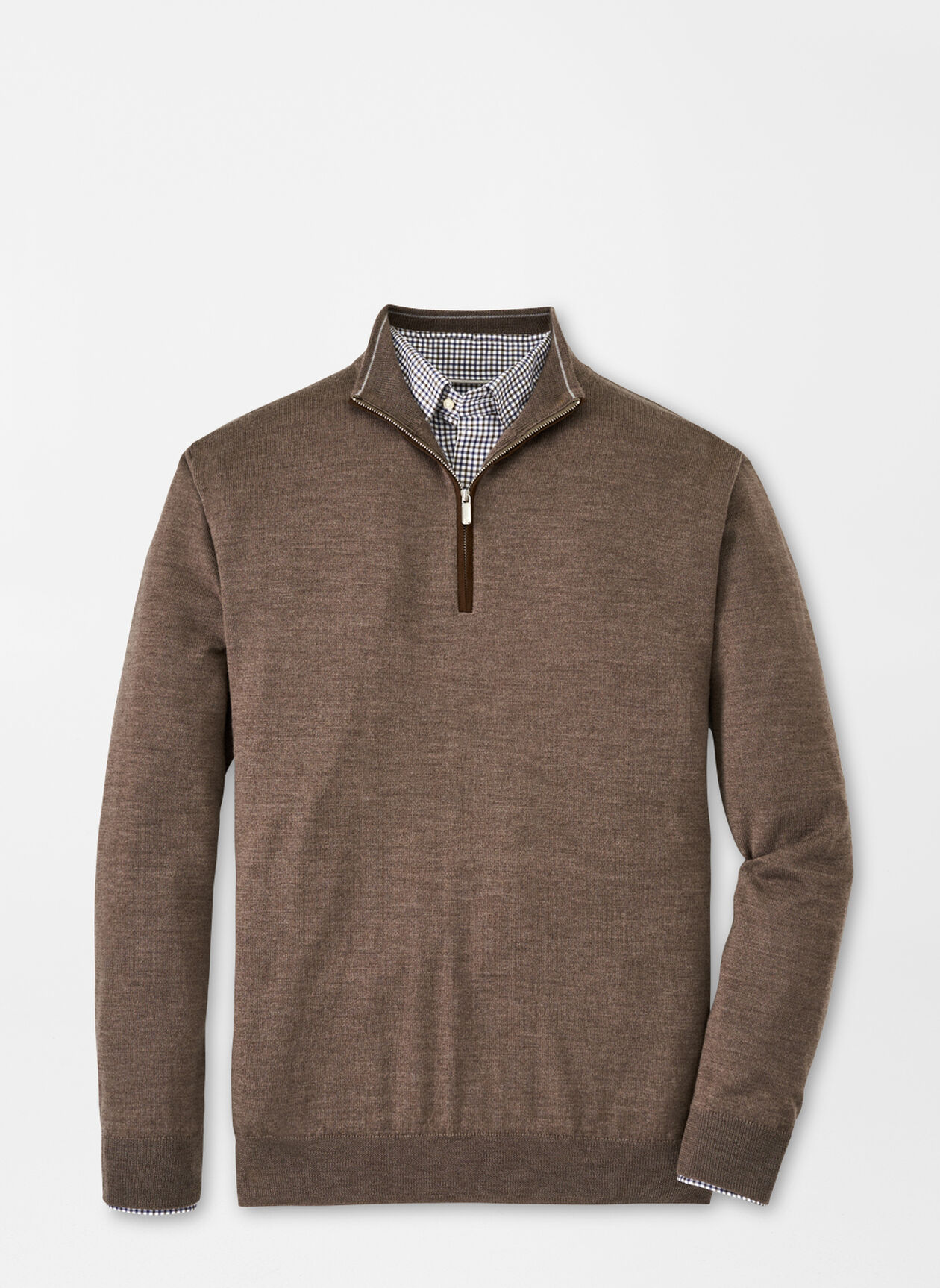 Autumn Crest Suede Trim Quarter-Zip in Birch by Peter Millar ...