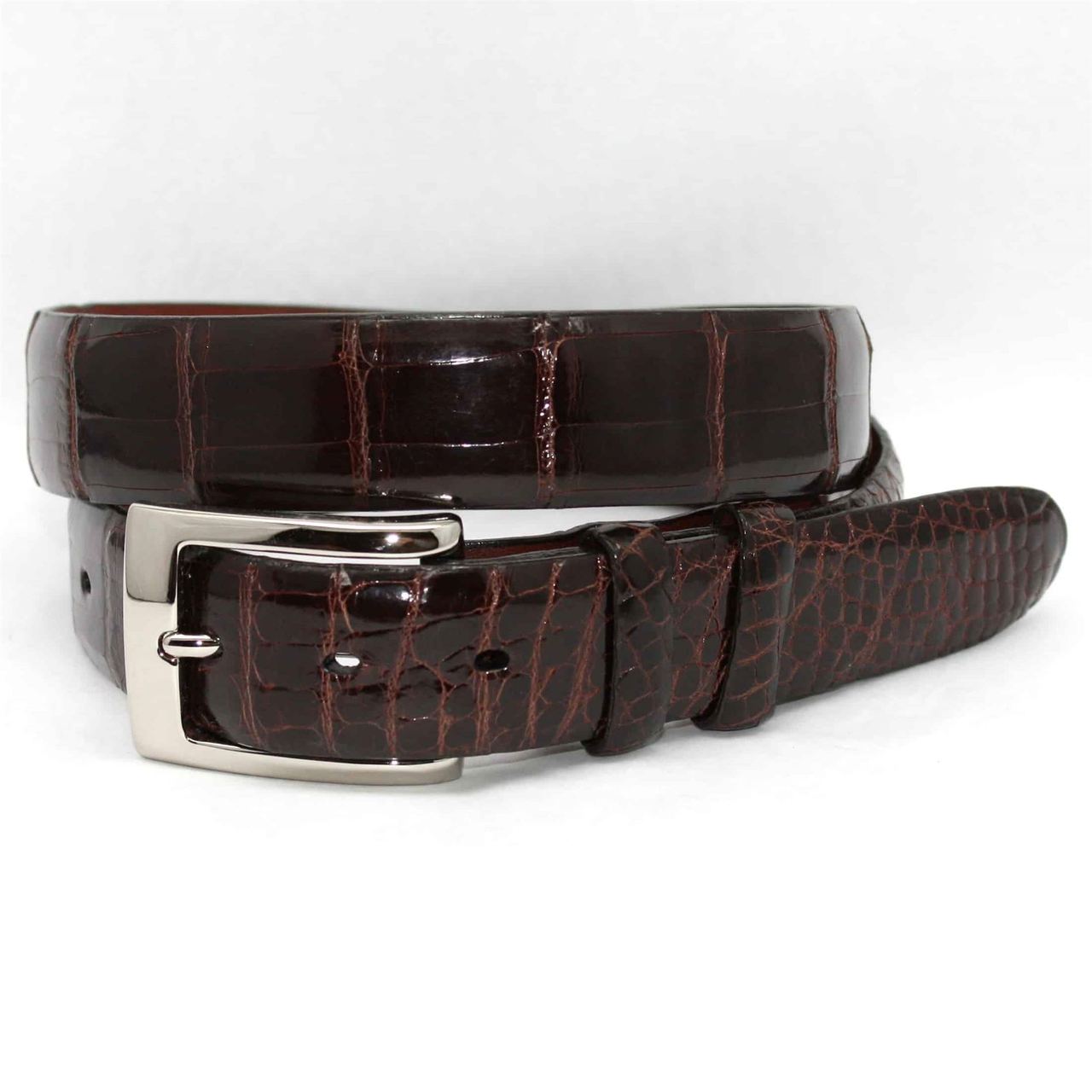 Genuine American Alligator Belt in Brown by Torino Leather Co