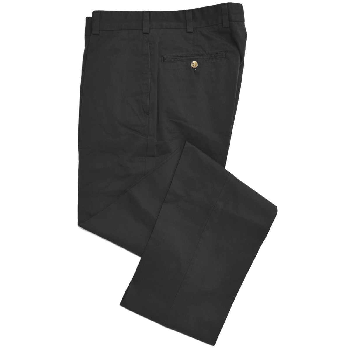 Chamois Cloth Pant - Model F2 Standard Fit Plain Front in Black by Hansen's  Khakis - Hansen's Clothing