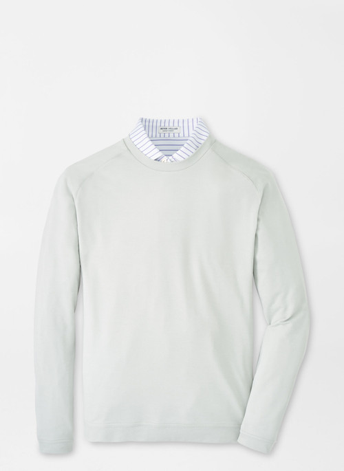 Peter Millar Crown Sport Men's Cradle Performance Crewneck, L / Gale Grey | St. Bernard Clothing