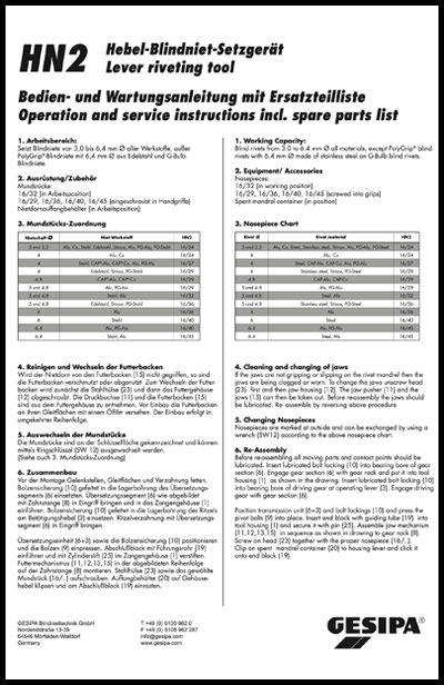 Gesipa® HN2 Bulb-TITE User Manual