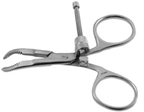 Mini davier denté, arrêt fileté, 100mm