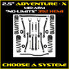 JLU 2.5" Adventure - X 392 Mid-arm "No-Limits" System